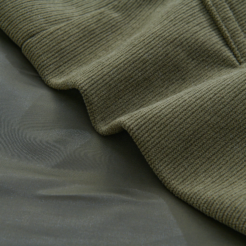 Manteau court ajusté en velours côtelé à col montant pour homme, vue 6