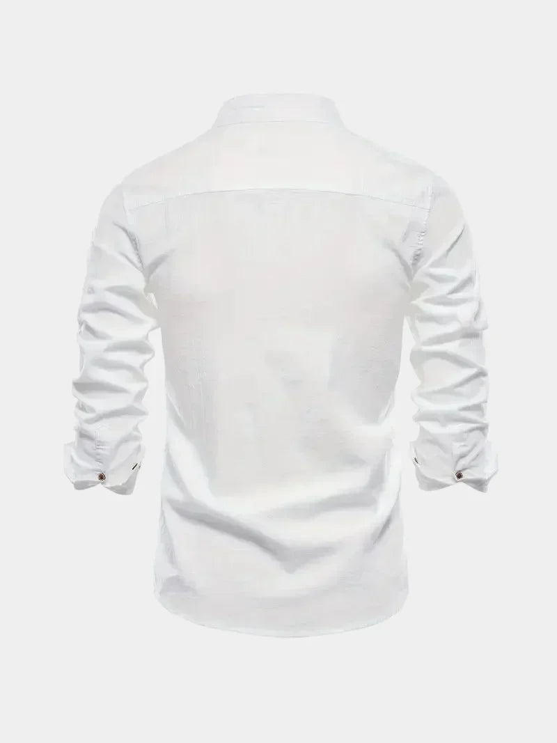 Chemise homme col mao boutonnée, vue 10