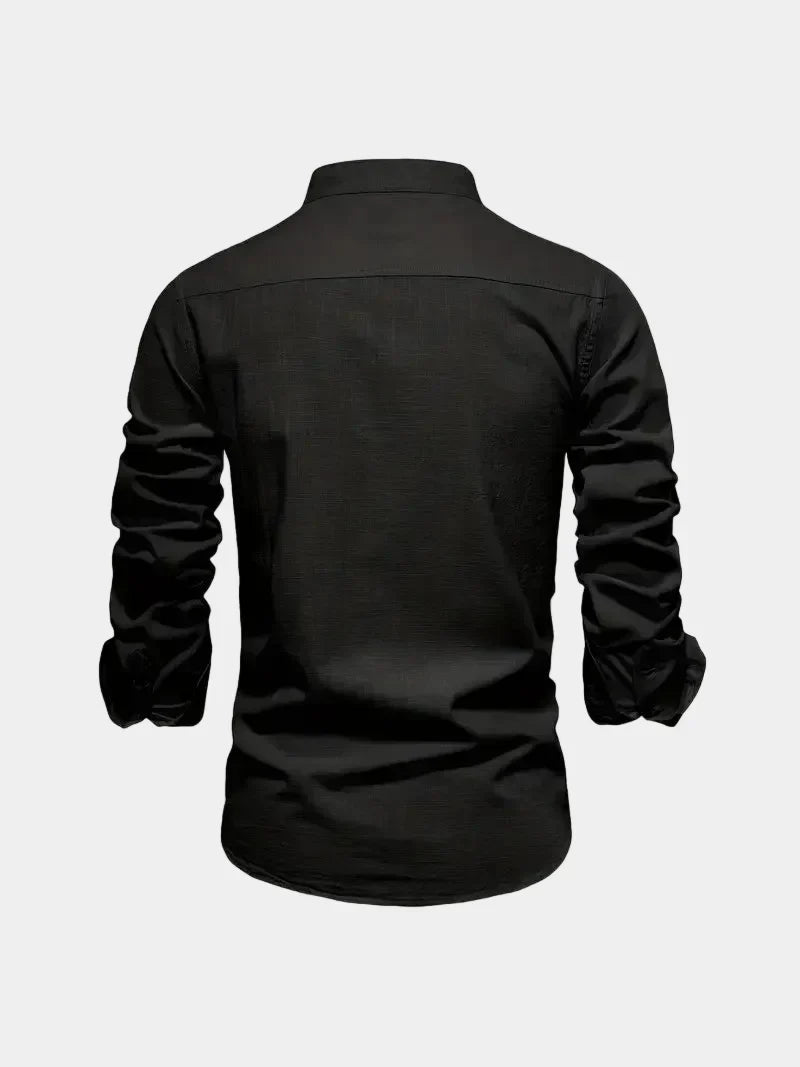 Chemise homme col mao boutonnée, vue 14