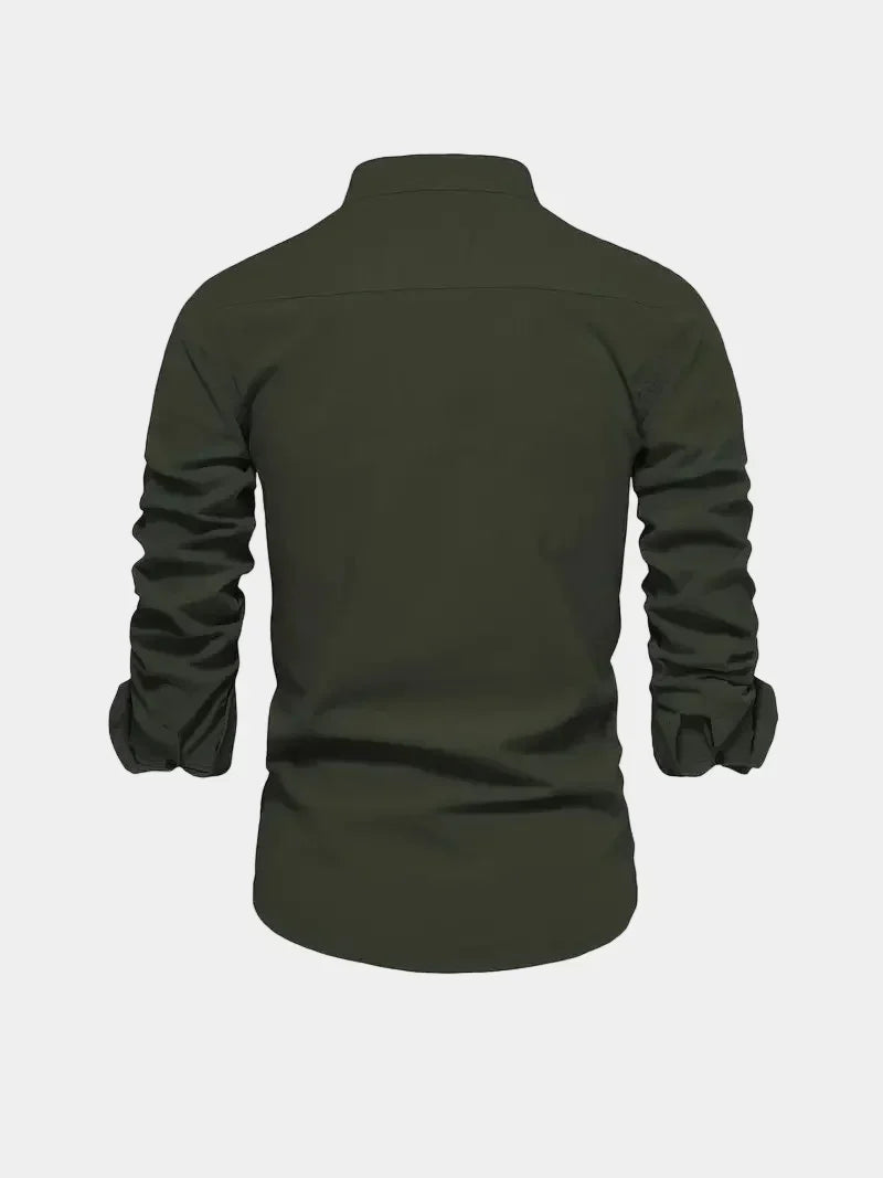 Chemise homme col mao boutonnée, vue 15
