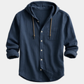 Chemise homme capuche boutonnée, coloris Bleu Marine