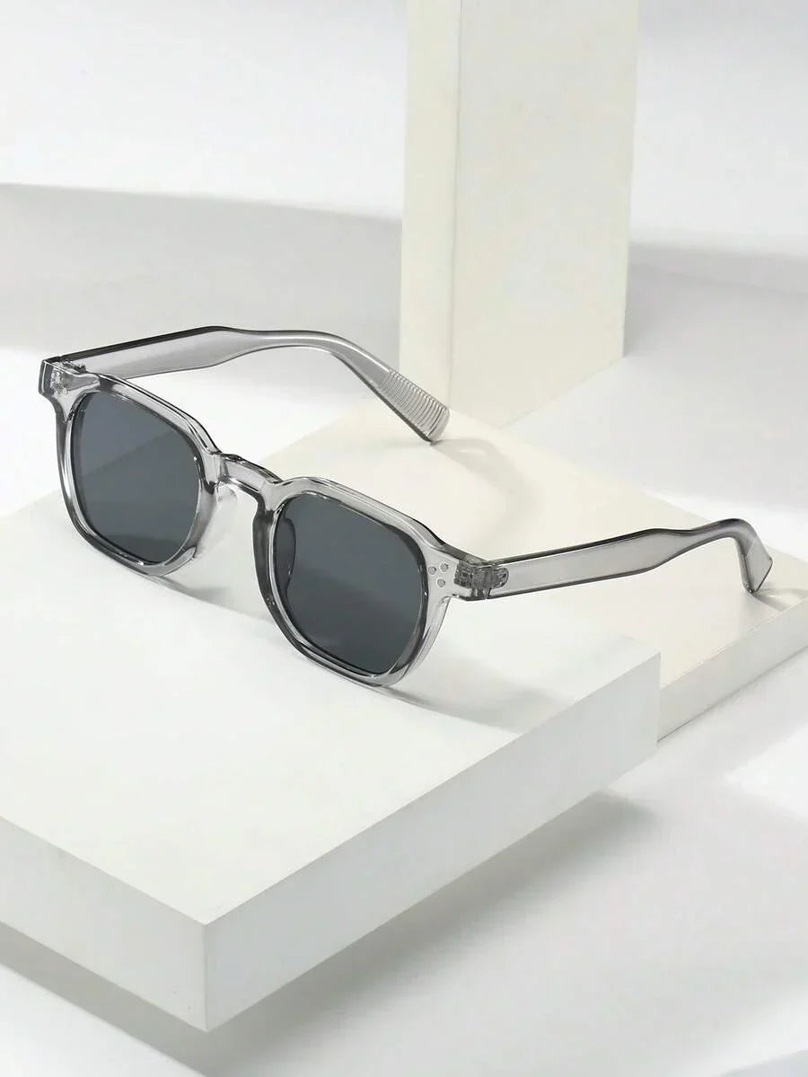 Lunettes de soleil homme à monture octogonale, coloris Gris