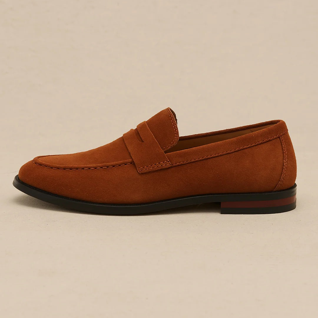 Mocassins penny homme à semelle basse, coloris Bronze