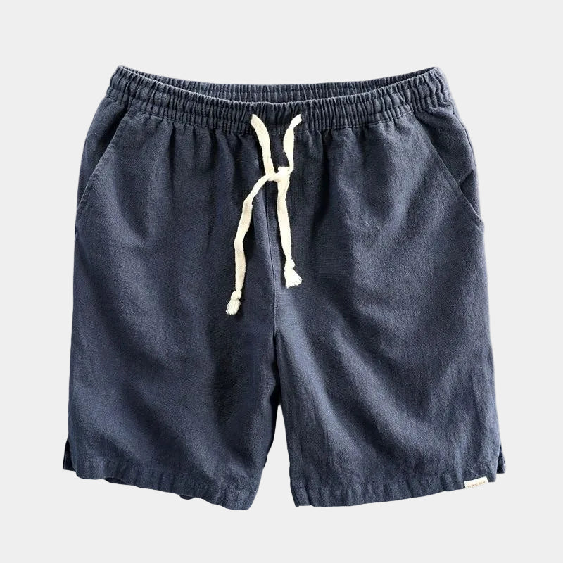 Short homme coupe droite, coloris Bleu marine