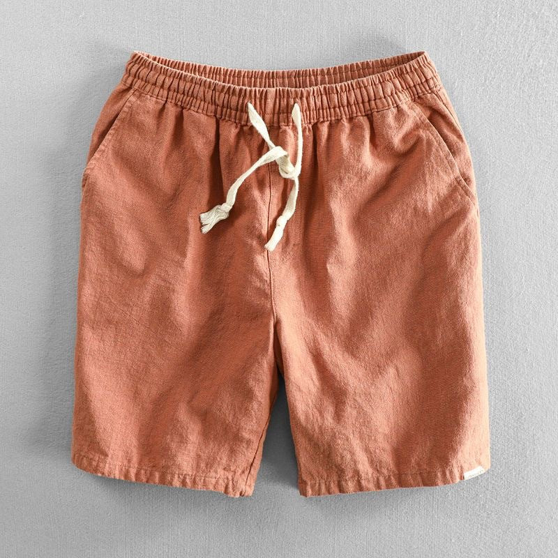 Short homme coupe droite, coloris Orange