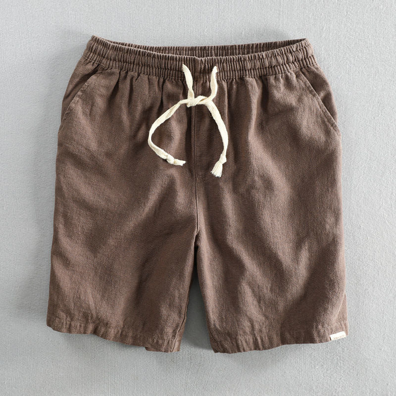 Short homme coupe droite, coloris Marron